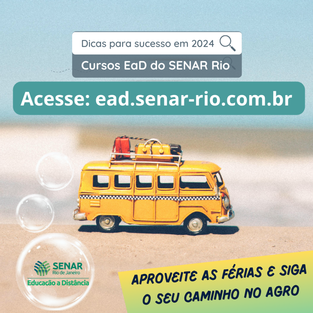 SENAR Rio divulga programação de cursos de férias em modalidade EaD e lança dois novos cursos